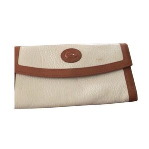 Dooney & Bourke Cream and Brown all weather leather wallet - Vintage